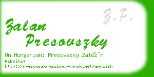 zalan presovszky business card